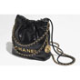 Shiny calfskin gold Black CHANEL 22 Mini bag AS3980 B08037 94305 - thumb-2