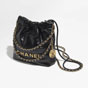 Shiny calfskin gold Black CHANEL 22 Mini bag AS3980 B08037 94305 - thumb-3