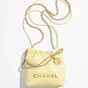 Shiny calfskin gold Light Yellow CHANEL 22 Mini bag AS3980 B08037 NN289 - thumb-3