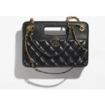 Chanel Aged calfskin gold Black Small Shopping Bag AS4037 B10726 94305