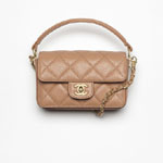 Chanel Mini Flap Bag With Top Handle Gold AS5164 B18184 NB356