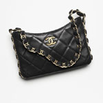 Chanel Hobo Handbag Lambskin Gold AS5177 B18293 94305