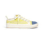 Chanel Tweed Denim Yellow White Blue Sneakers G34578 Y52222 K1500