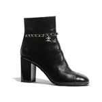 Chanel Calfskin Black Ankle Boots G35008 X53109 94305