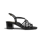 Chanel Iridescent Calfskin Black Sandal G36876 X56078 94305
