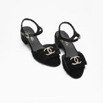 Chanel Sandals Velvet Strass Metal G46020 B18362 94305