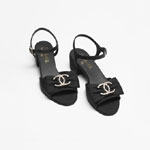 Chanel Sandals Grosgrain Strass Metal G46020 B18364 94305