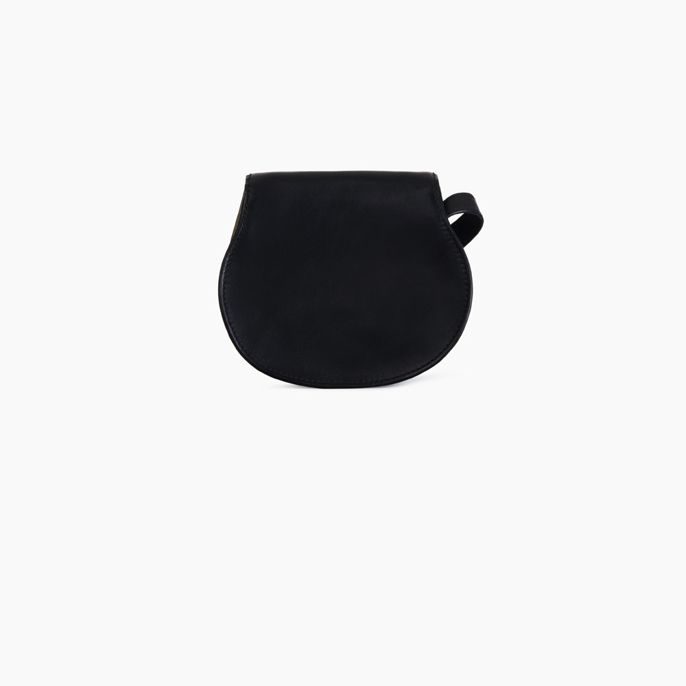 Chloe Mini Marcie round saddle bag in black smooth calfskin 3P0580-H5H-001 - Photo-2