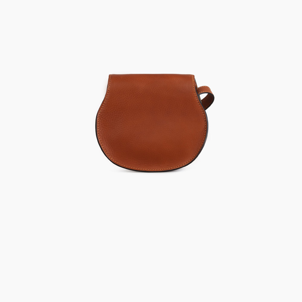Chloe Mini Marcie round saddle bag in caramel smooth calfskin 3P0580-H5H-BDU - Photo-2