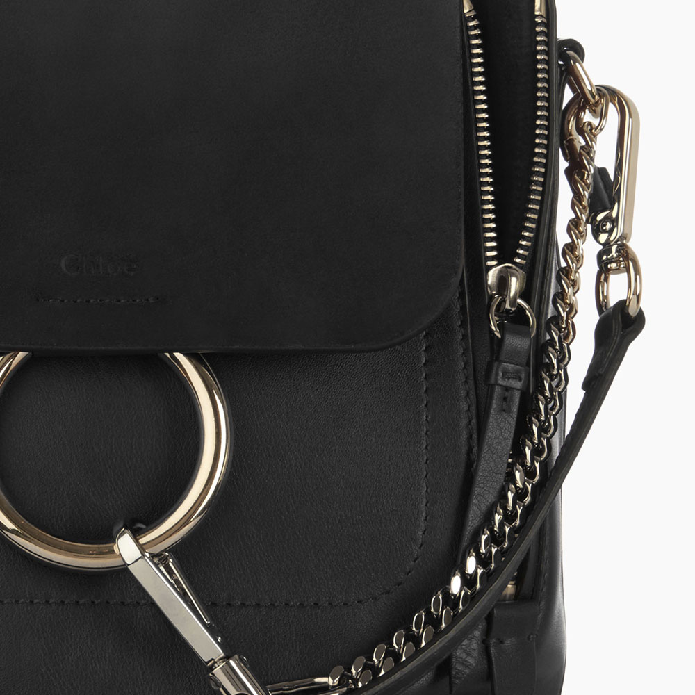 Chloe Small Faye backpack in black calfskin 3S1233-HEU-001 - Photo-3