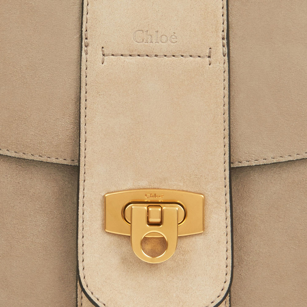 Chloe Lexa medium cross-body bag in suede smooth calfskin 3S1261-HFV-B79 - Photo-3