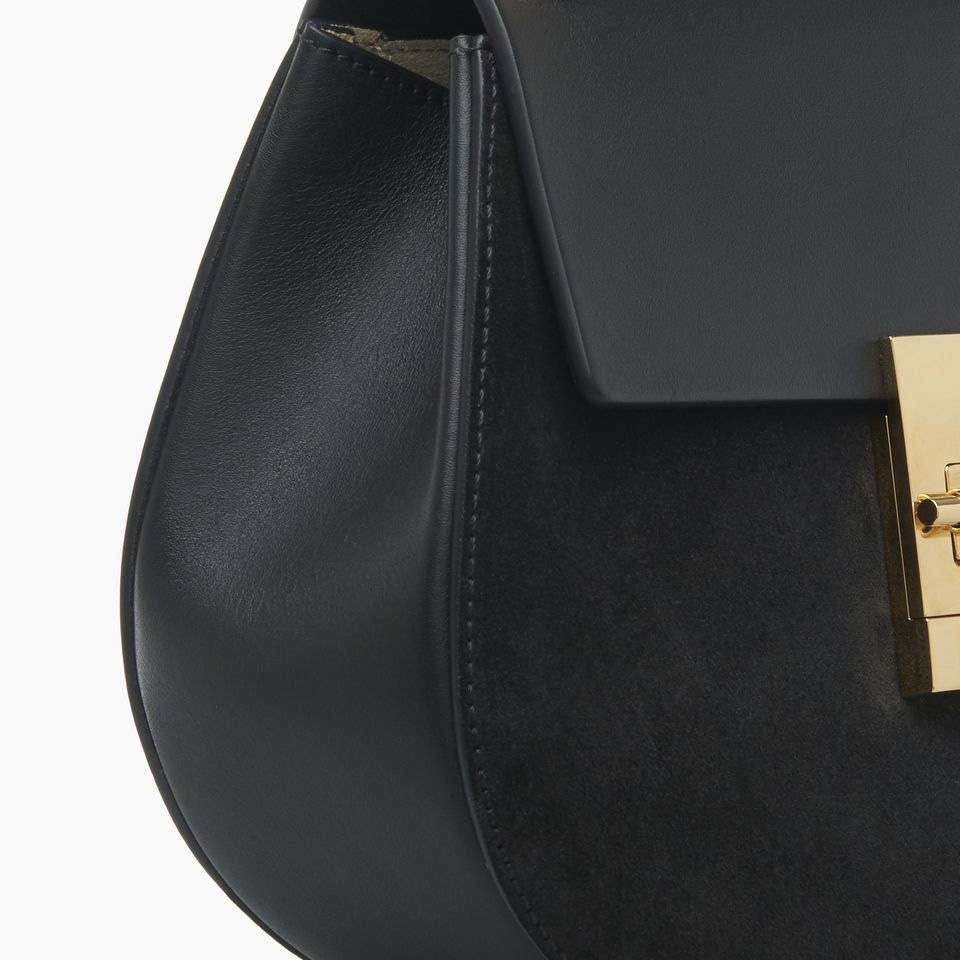 Chloe Drew shoulder bag Suede smooth calfskin black 3S1031-H5I-001 - Photo-4