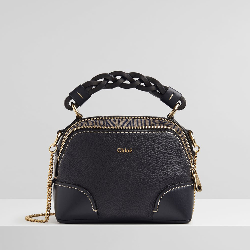 Chloe Mini Daria Chain Bag In Grained Shiny Calfskin CHC20WS362C624D4