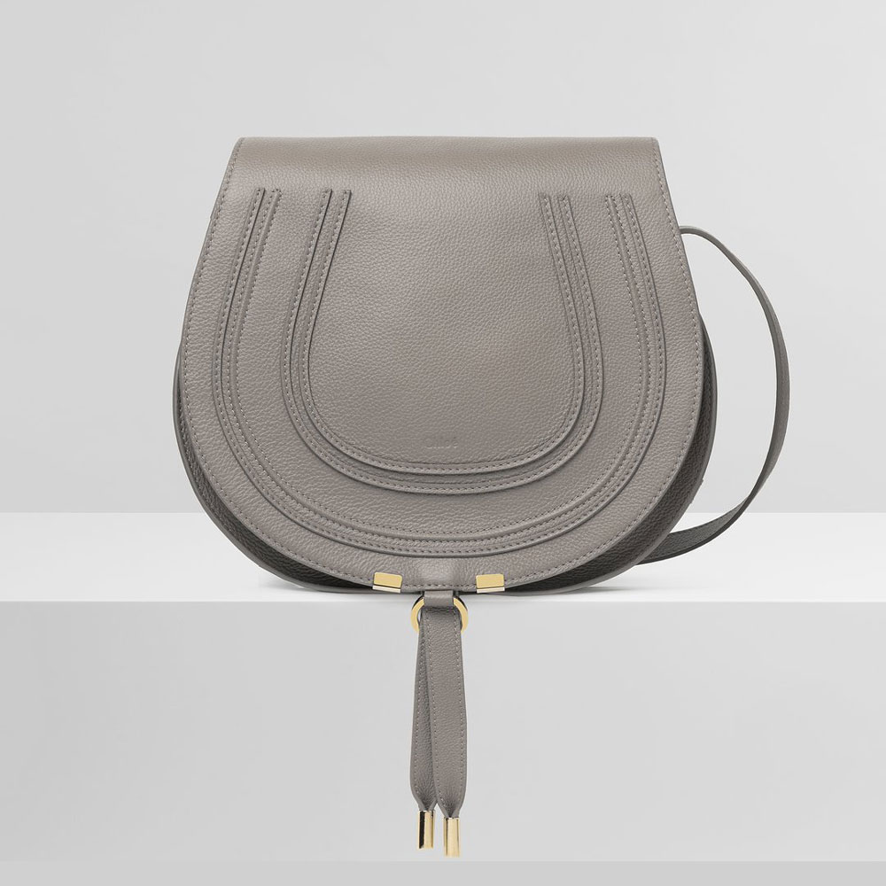 Chloe Marcie Medium Saddle Bag In Grained Calfskin CHC21AS605F01053