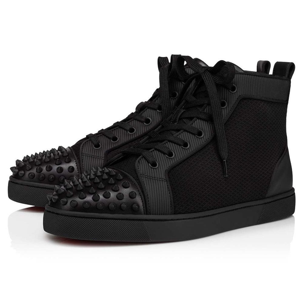 Christian Louboutin Varsilou Spikes Black Calf Sneaker 1220858BK01