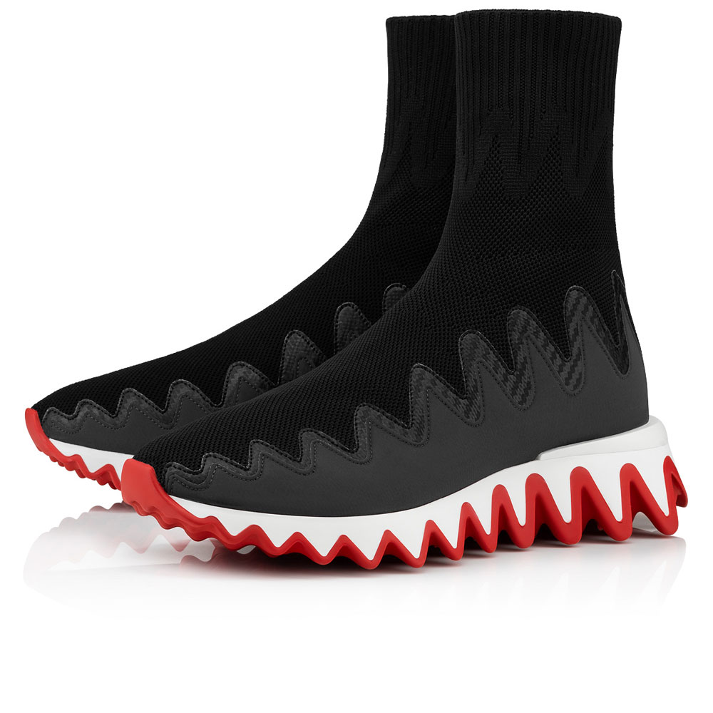 Christian Louboutin Sharky Sock Sneakers Mesh Black 3221226BK01