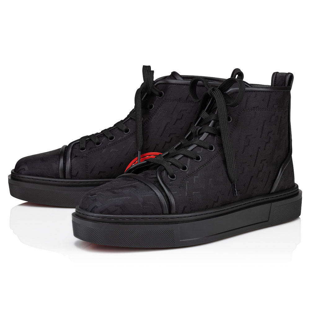 Christian Louboutin Adolon High-top sneakers Nylon CL Varsity print 3230799BK01