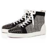 Christian Louboutin Lou Spikes Orlato Grey Calf Sneaker 1220359CM45