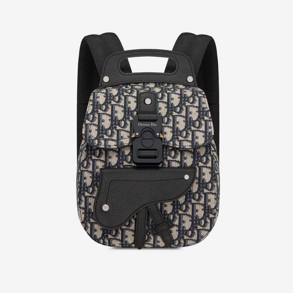 Mini Saddle Backpack Navy Blue Dior Oblique Jacquard 1ADBA086YKY H27E