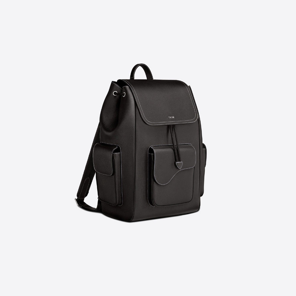 Dior Saddle Backpack Black Grained Calfskin 1ADBA161YKK H00N - Photo-2
