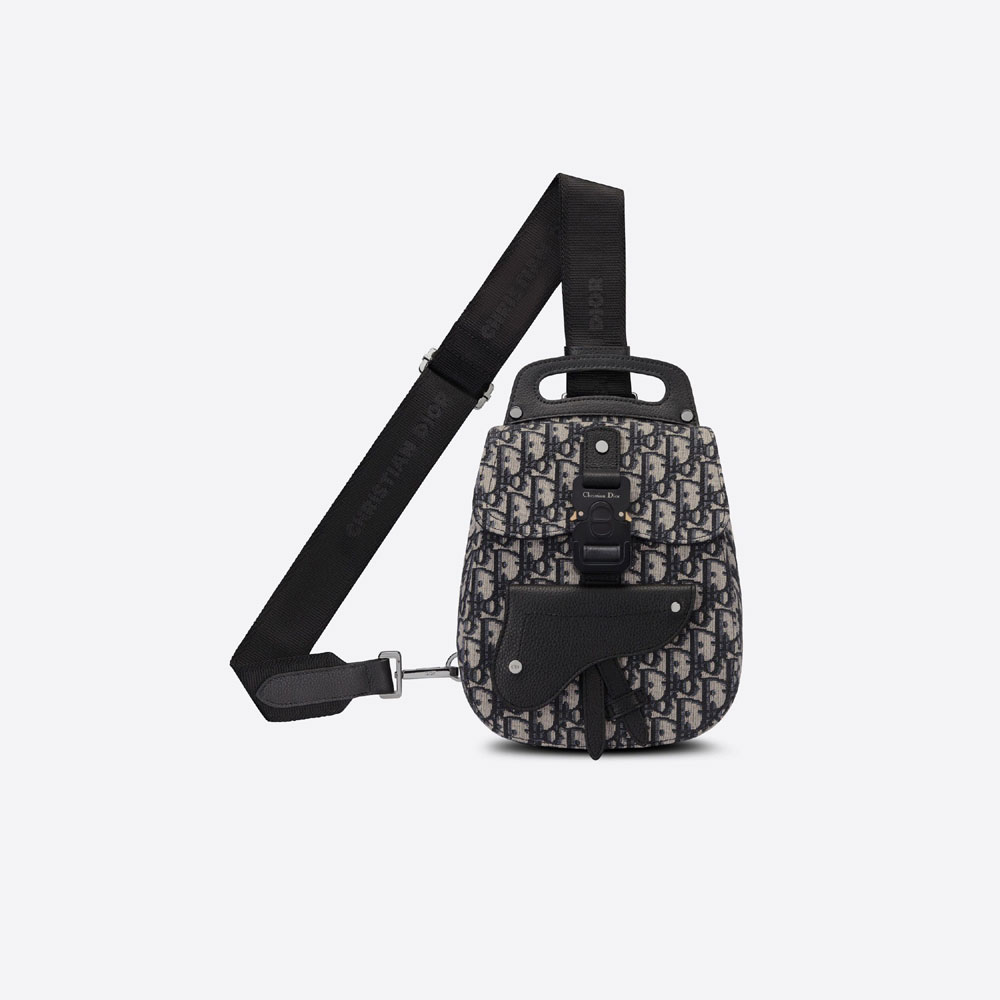 Dior Gallop Sling Bag Oblique Jacquard Grained Calfskin 1ADBO022YKY H27E - Photo-3