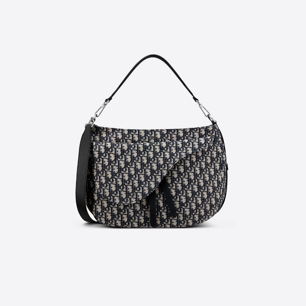 Saddle Soft Bag Beige And Black Dior Oblique Jacquard 1ADHO022YKY H05E