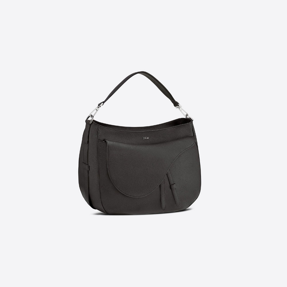 Dior Saddle Soft Bag Black Grained Calfskin 1ADHO023ULA H00N - Photo-2