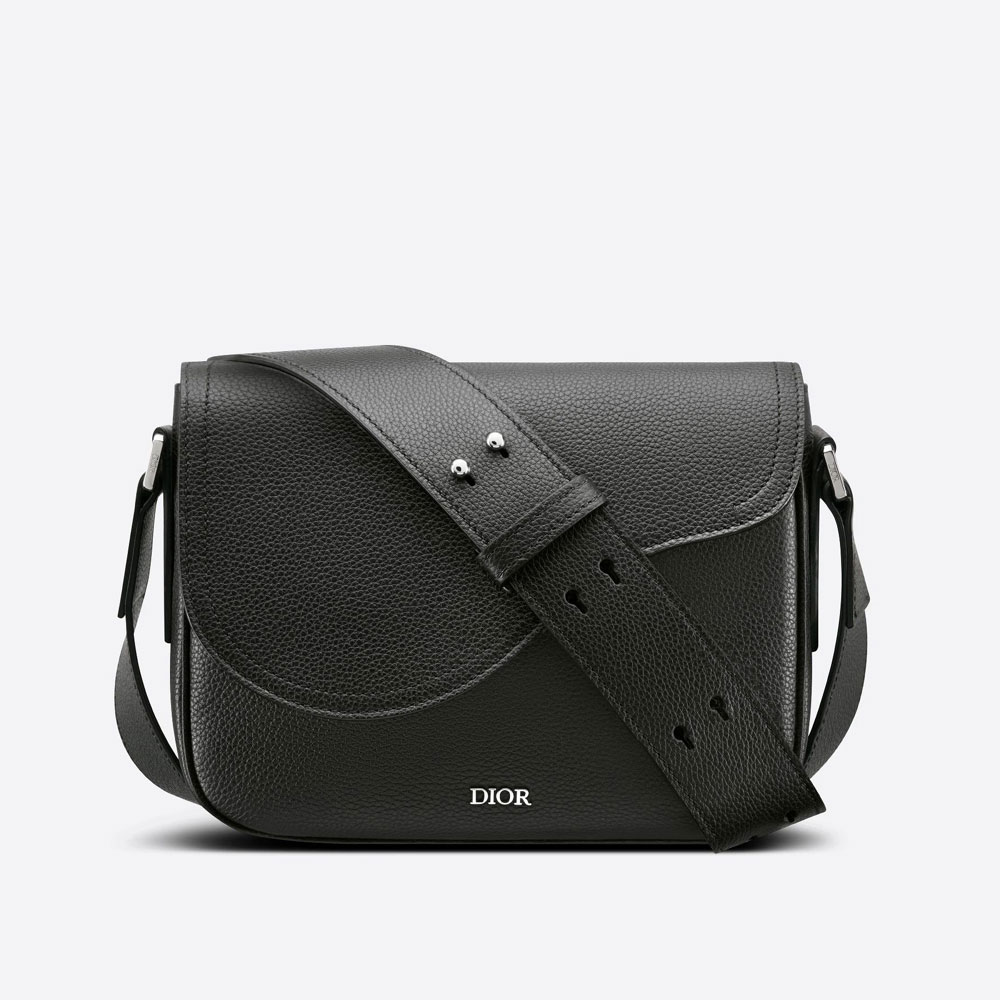 Dior Mini Saddle Messenger Bag Black Grained Calfskin 1ADME130YMJ H00N