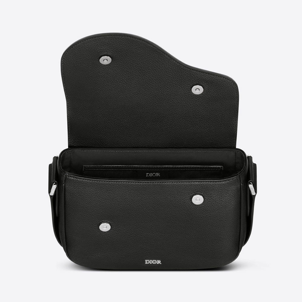 Dior Mini Saddle Messenger Bag Black Grained Calfskin 1ADME130YMJ H00N - Photo-2