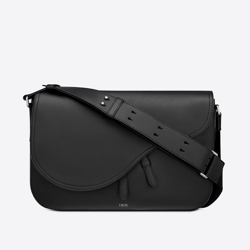 Dior Saddle Messenger Bag Black Grained Calfskin 1ADME133YMJ H00N