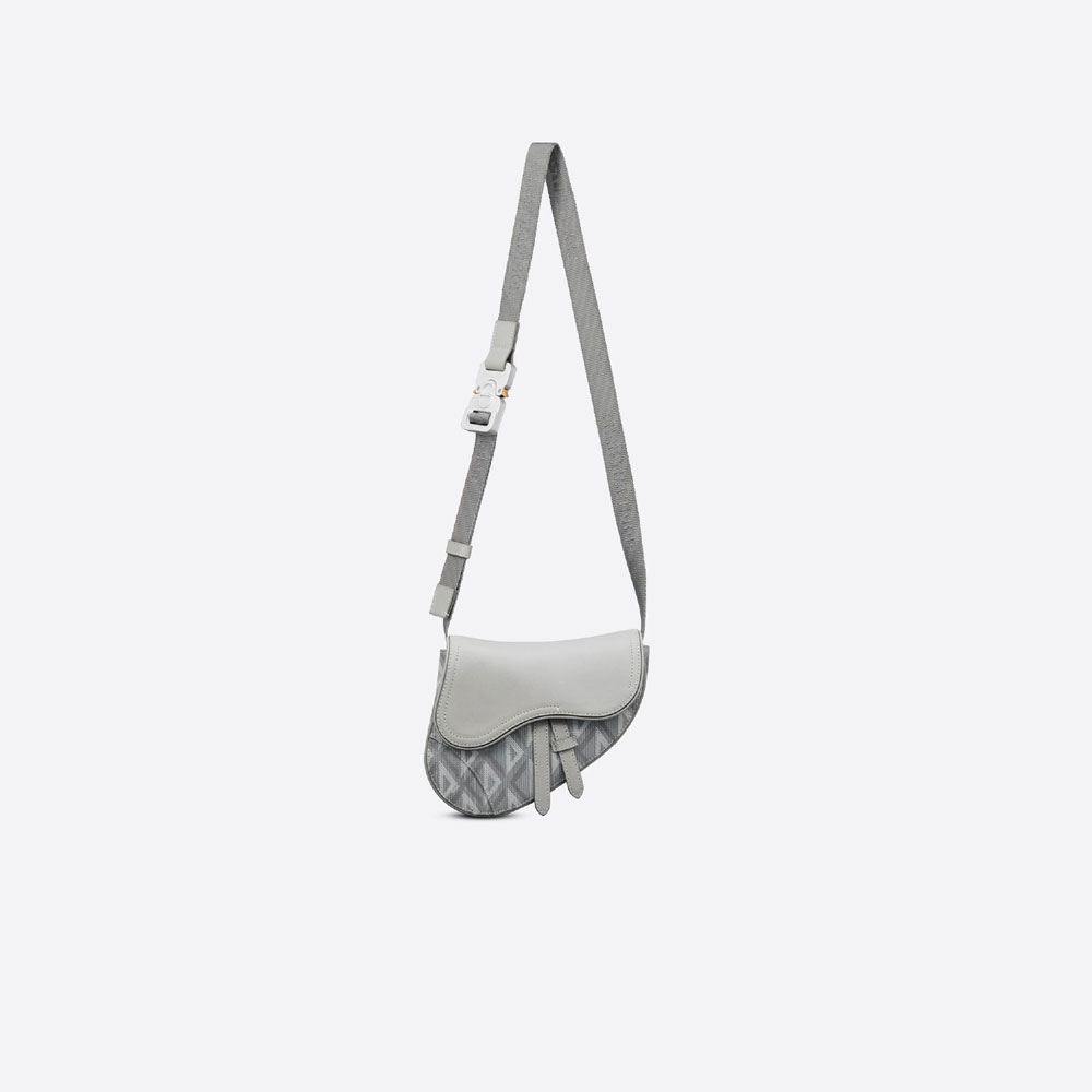 Mini Saddle Bag Dior Gray CD Diamond Canvas Calfskin 1ADPO022CDP H42E - Photo-3