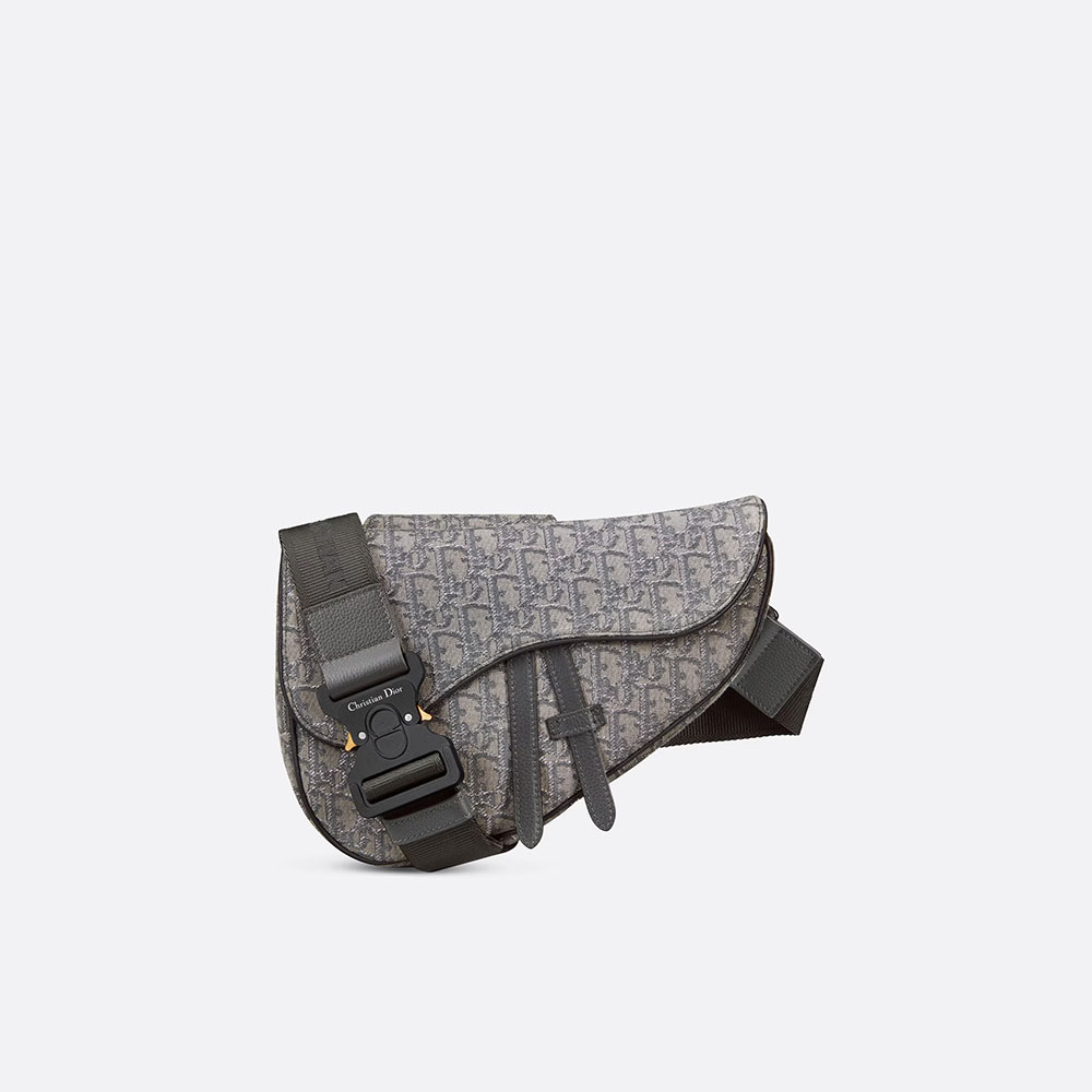 Saddle Bag Ruthenium-Colored Dior Oblique Jacquard 1ADPO093DOS H30Q