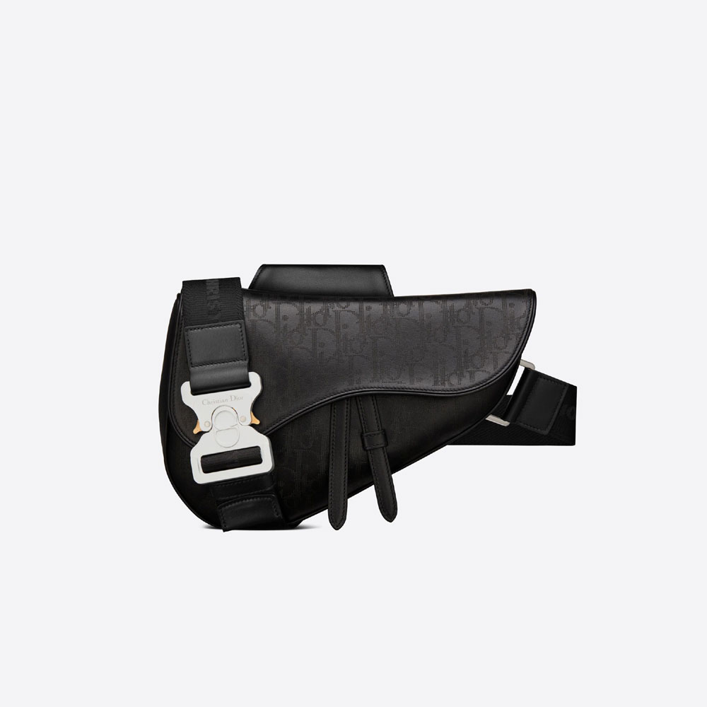 Saddle Bag Black Dior Oblique Galaxy Leather 1ADPO093VPI H03E