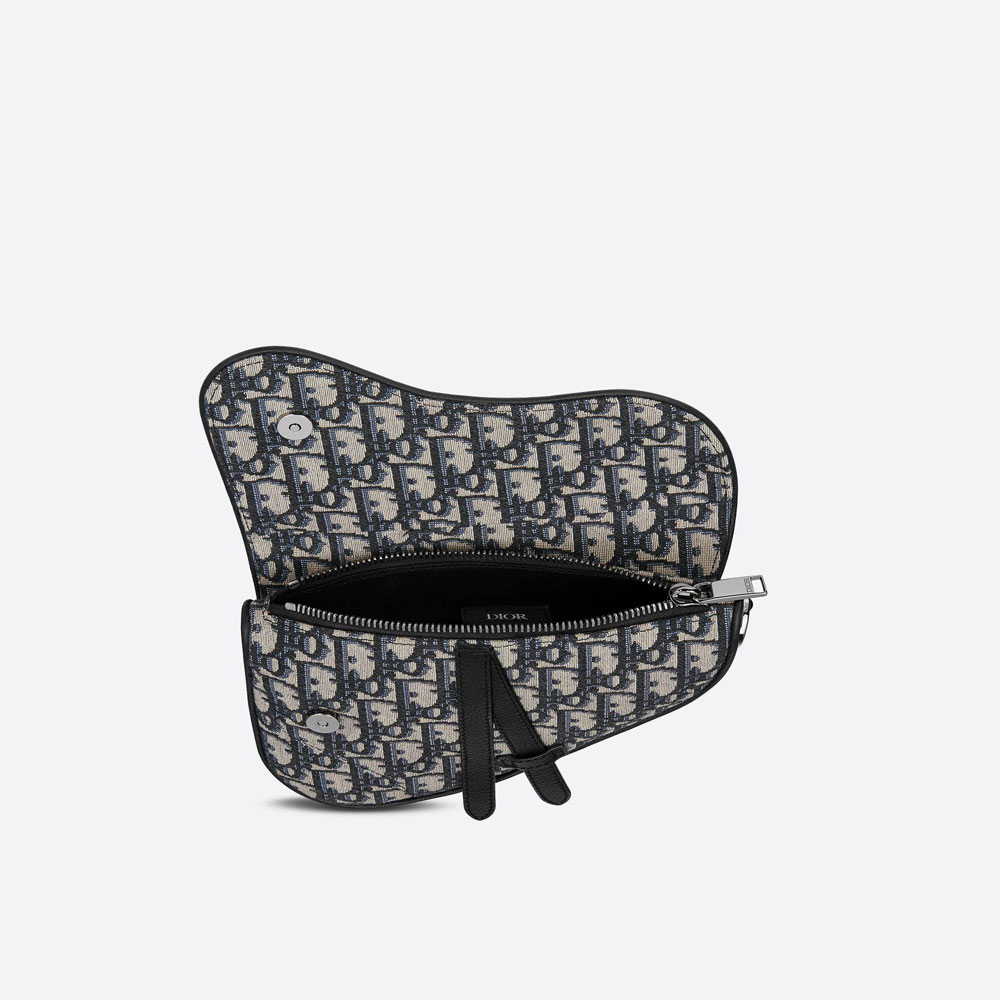 Mini Saddle Bag Beige and Black Dior Oblique Jacquard 1ADPO191YKY H27E - Photo-2