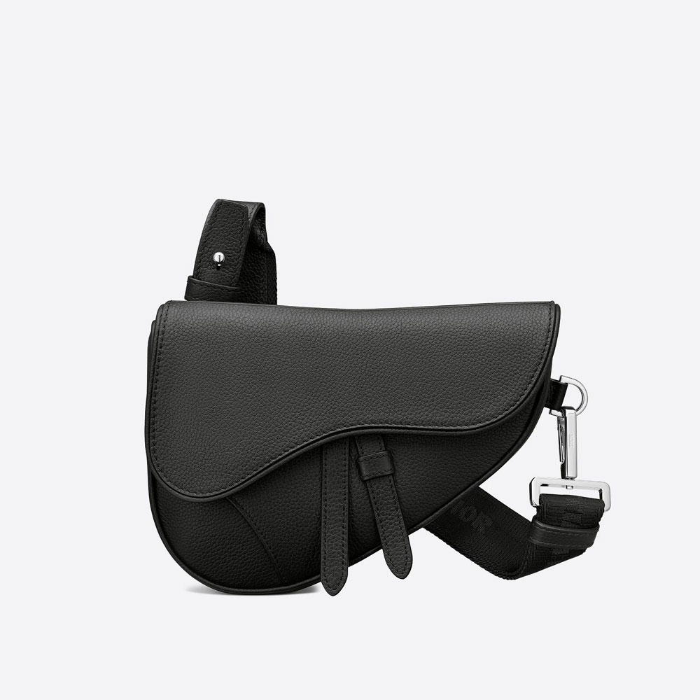 Dior Mini Saddle Bag Black Grained Calfskin 1ADPO191YMJ H00N