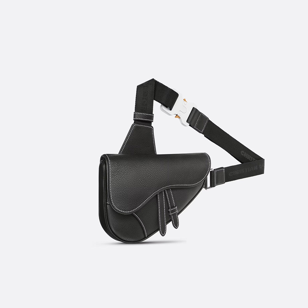 Dior Mini Saddle Bag Black Grained Calfskin 1ADPO248YKK H00N - Photo-2