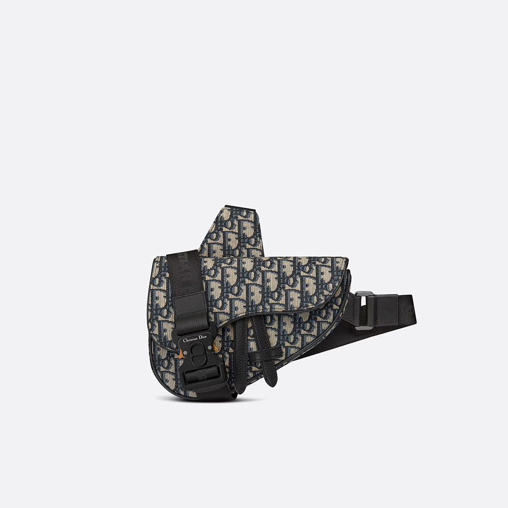 Mini Saddle Bag Beige and Black Dior Oblique Jacquard 1ADPO248YKY H27E