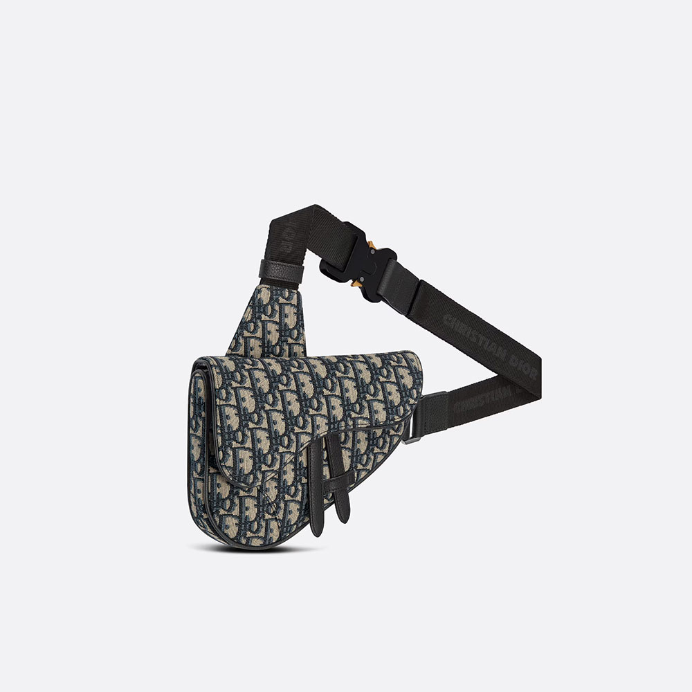 Mini Saddle Bag Beige and Black Dior Oblique Jacquard 1ADPO248YKY H27E - Photo-2