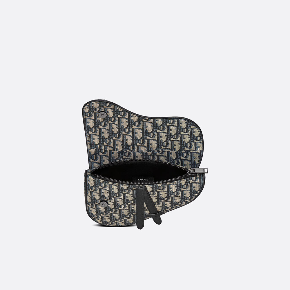 Mini Saddle Bag Beige and Black Dior Oblique Jacquard 1ADPO248YKY H27E - Photo-3
