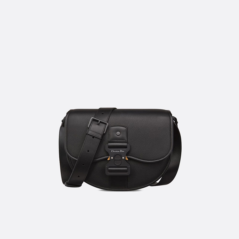 Dior Gallop Bag with Strap Black Grained Calfskin 1ADPO255LAC H00N