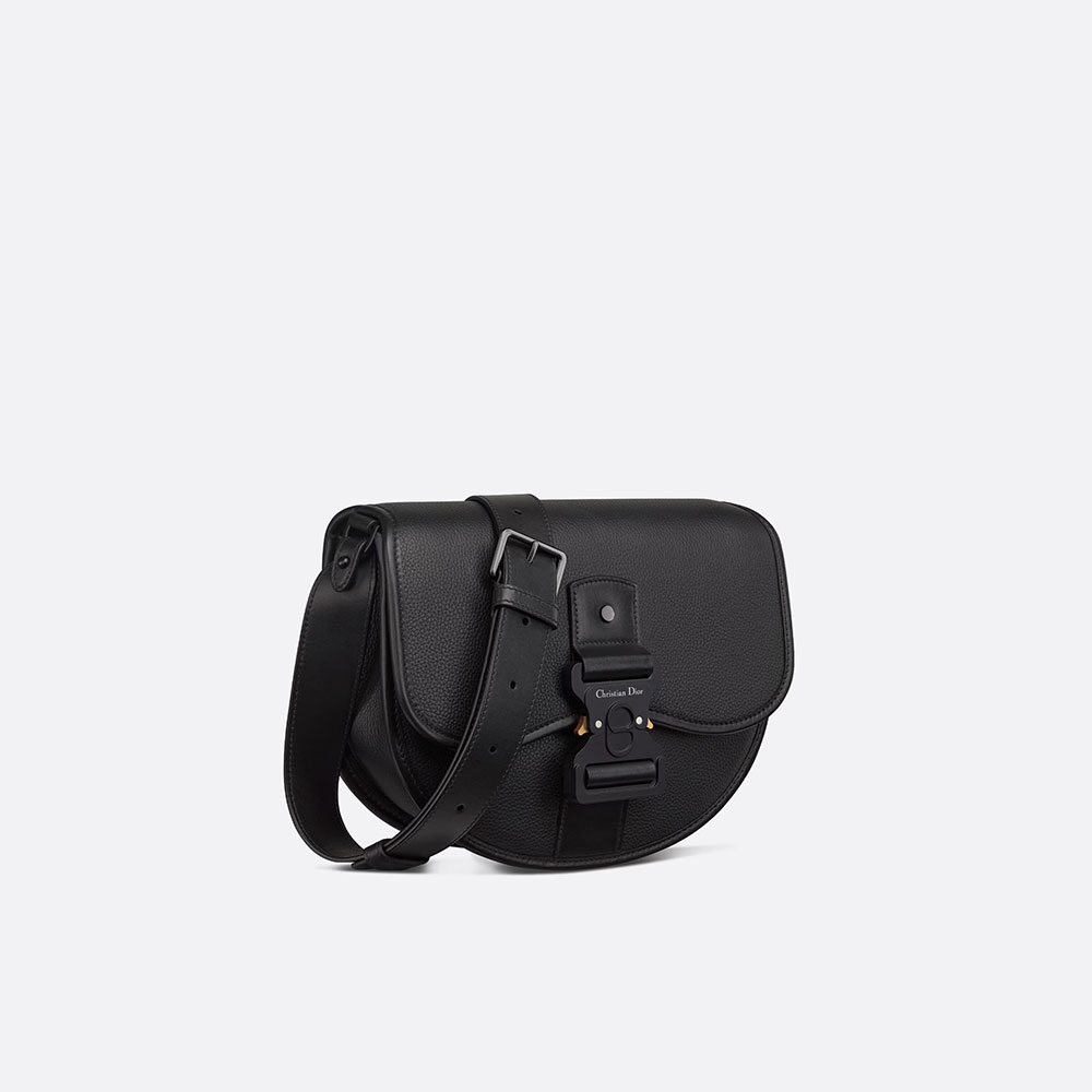 Dior Gallop Bag with Strap Black Grained Calfskin 1ADPO255LAC H00N - Photo-2