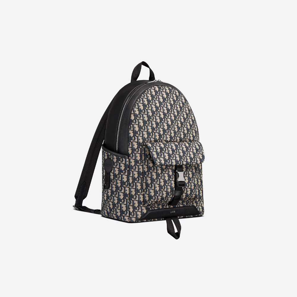 Dior Explorer Backpack Beige And Black Dior Oblique Jacquard 1ESBA012YKY H27E - Photo-2