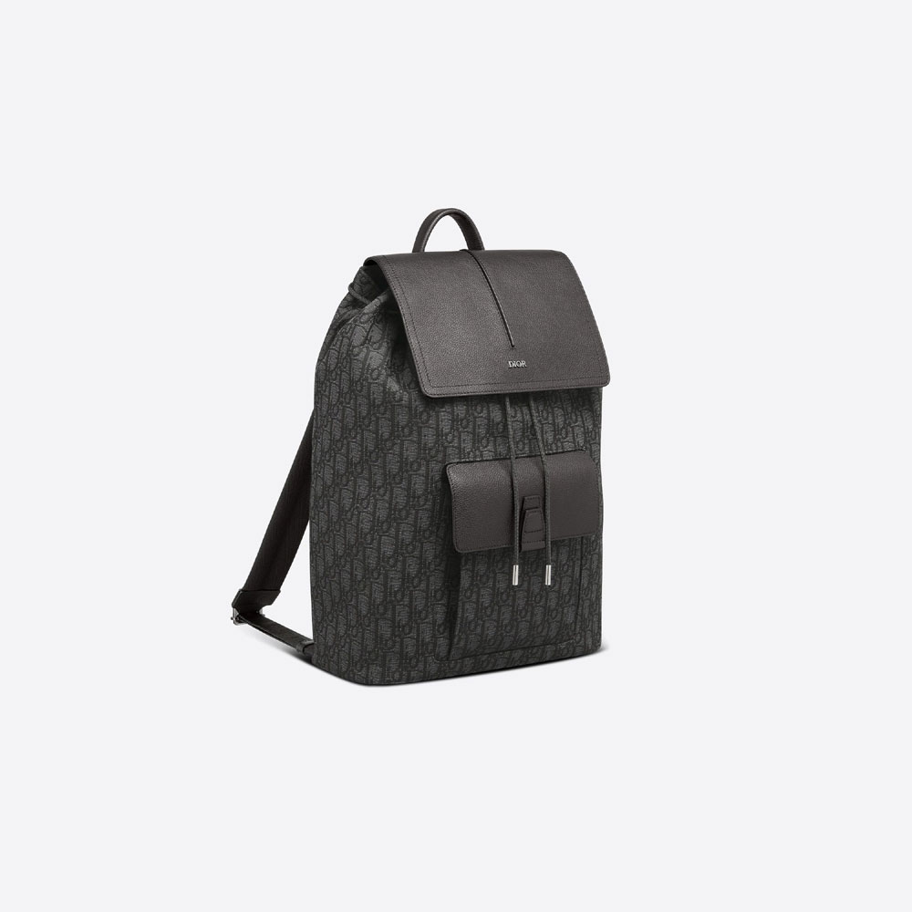 Motion Backpack Black Dior Oblique Jacquard Grained 1ESBA138YKY H10E - Photo-2