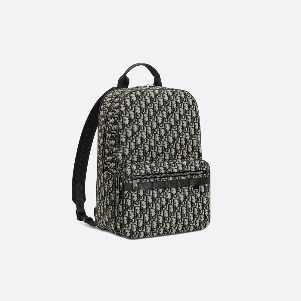 Safari Backpack Beige and Black Dior Oblique Jacquard 1ESBA175YKY H27E - Photo-2