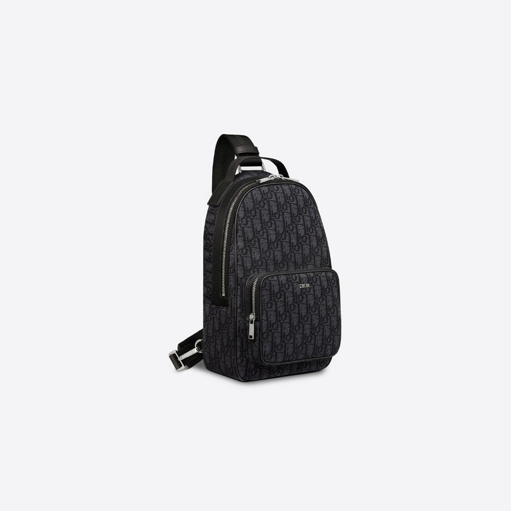Mini Rider Backpack Beige And Black Dior Oblique Jacquard 1ESBO038YKY H10E - Photo-2