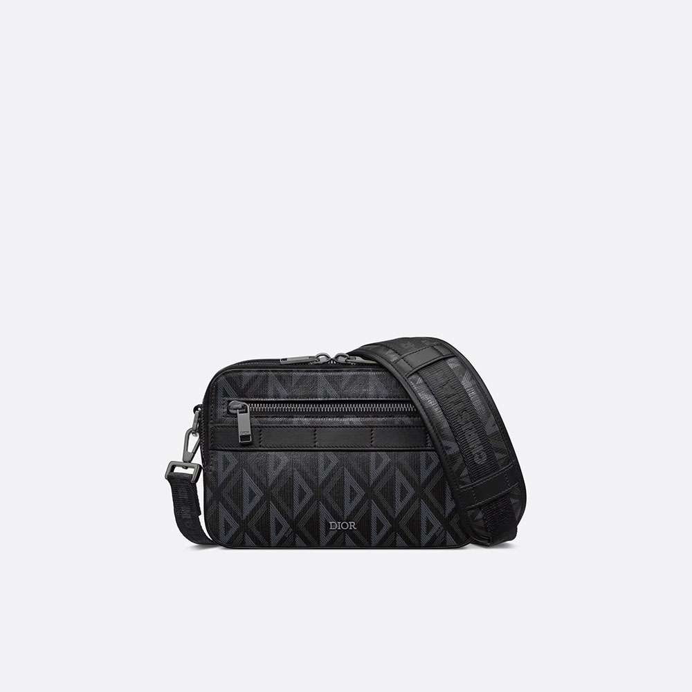 Dior Safari Bag with Strap Black CD Diamond Canvas 1ESPO206CDP H43E