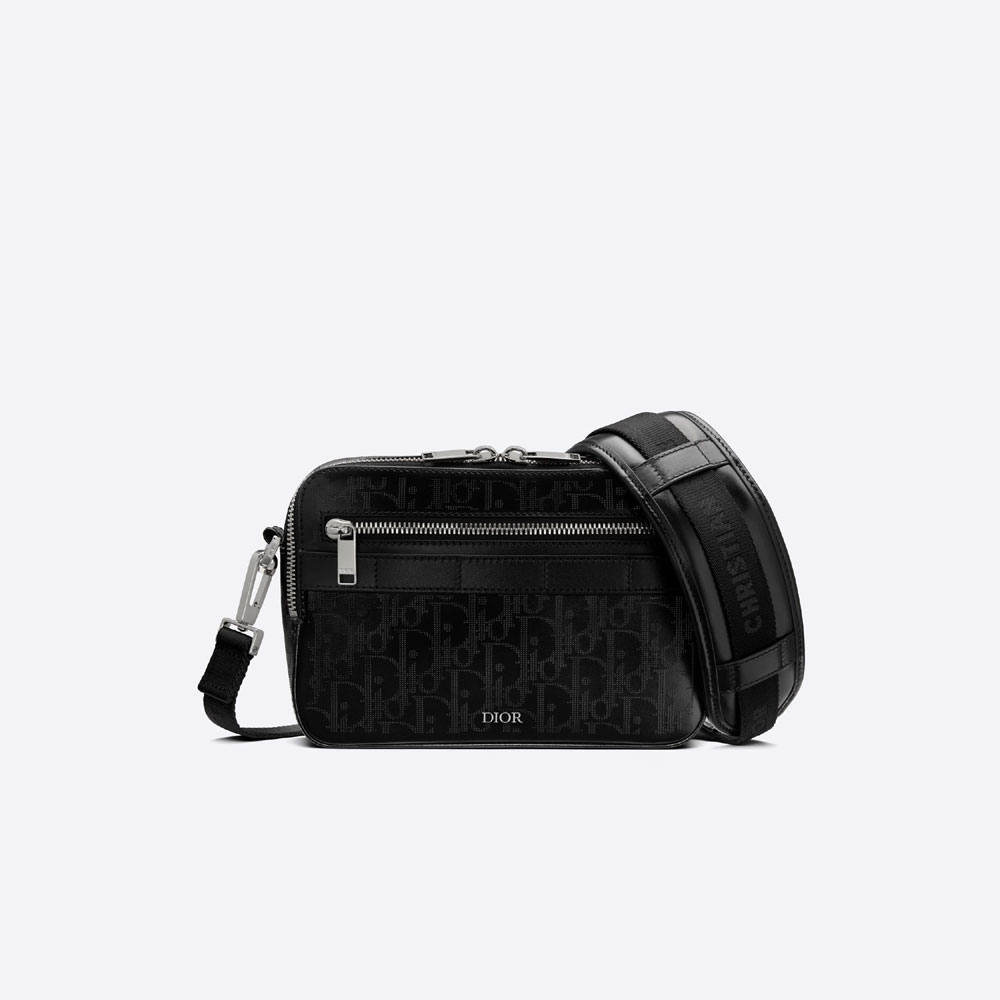 Safari Messenger Bag Black Dior Oblique Galaxy Leather 1ESPO206VPI H03E