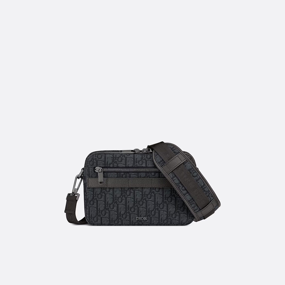 Safari Messenger Bag Black Dior Oblique Jacquard 1ESPO206YKY H10E