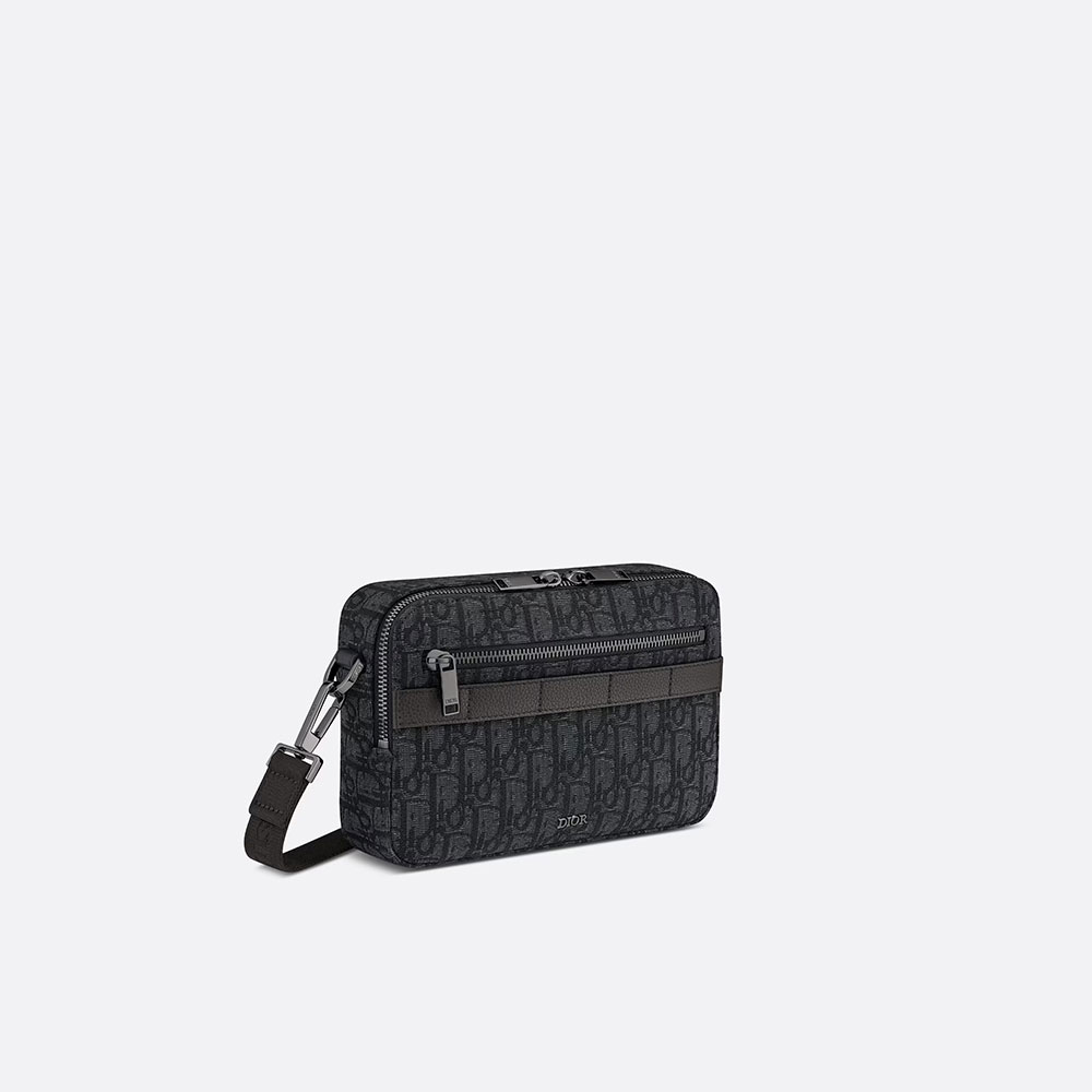 Safari Messenger Bag Black Dior Oblique Jacquard 1ESPO206YKY H10E - Photo-2