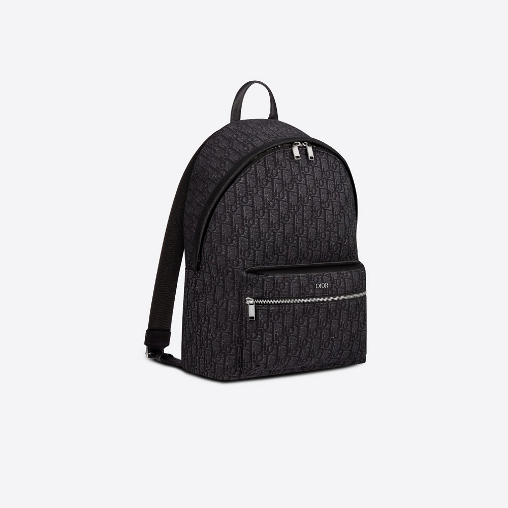 Rider Backpack Black Dior Oblique Jacquard 1VOBA088YKY H00N - Photo-2